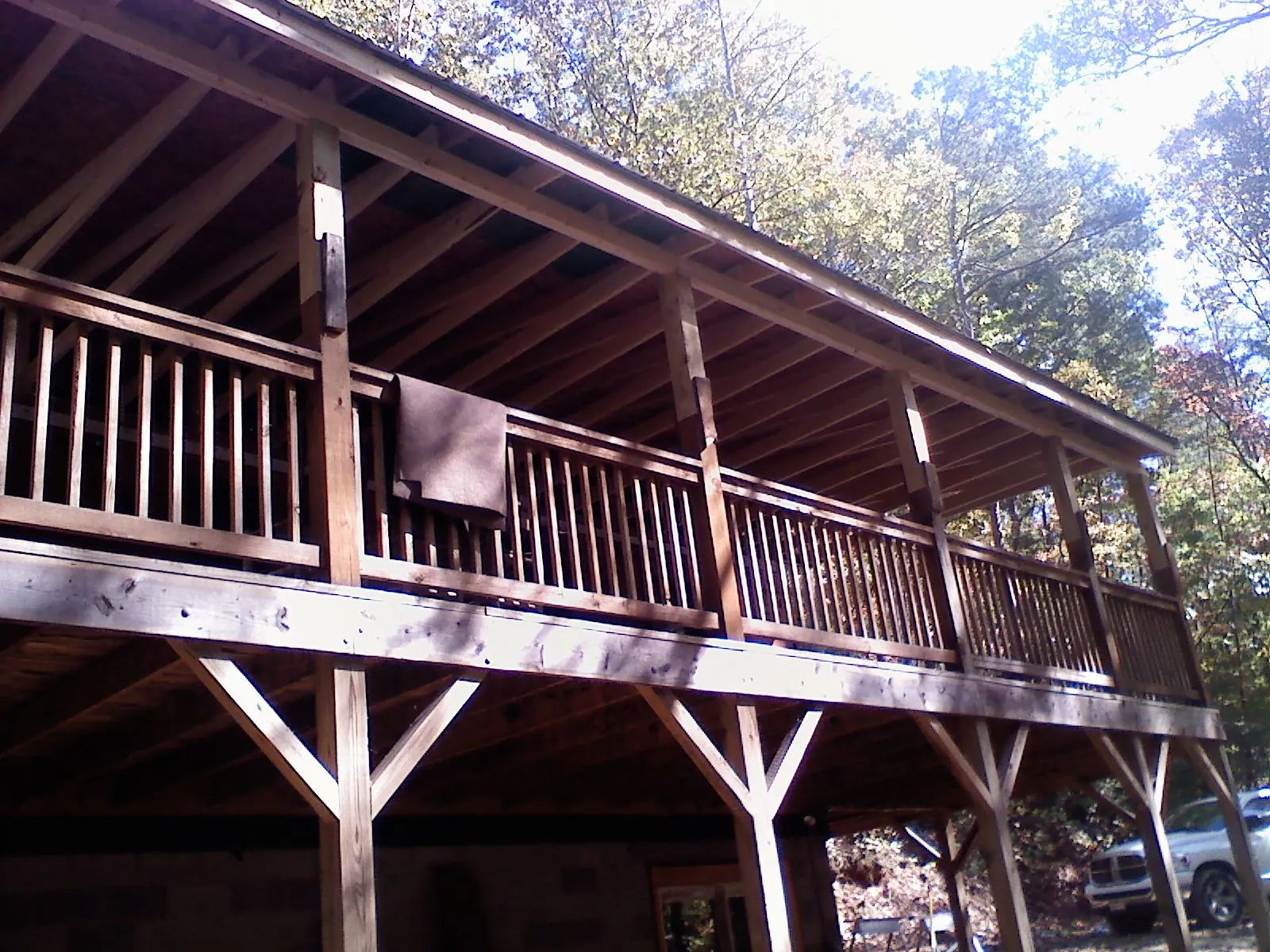 Timber framing under a new elevated porch and deck — Roof Leak Repair in Cookeville by Roofing Brothers
